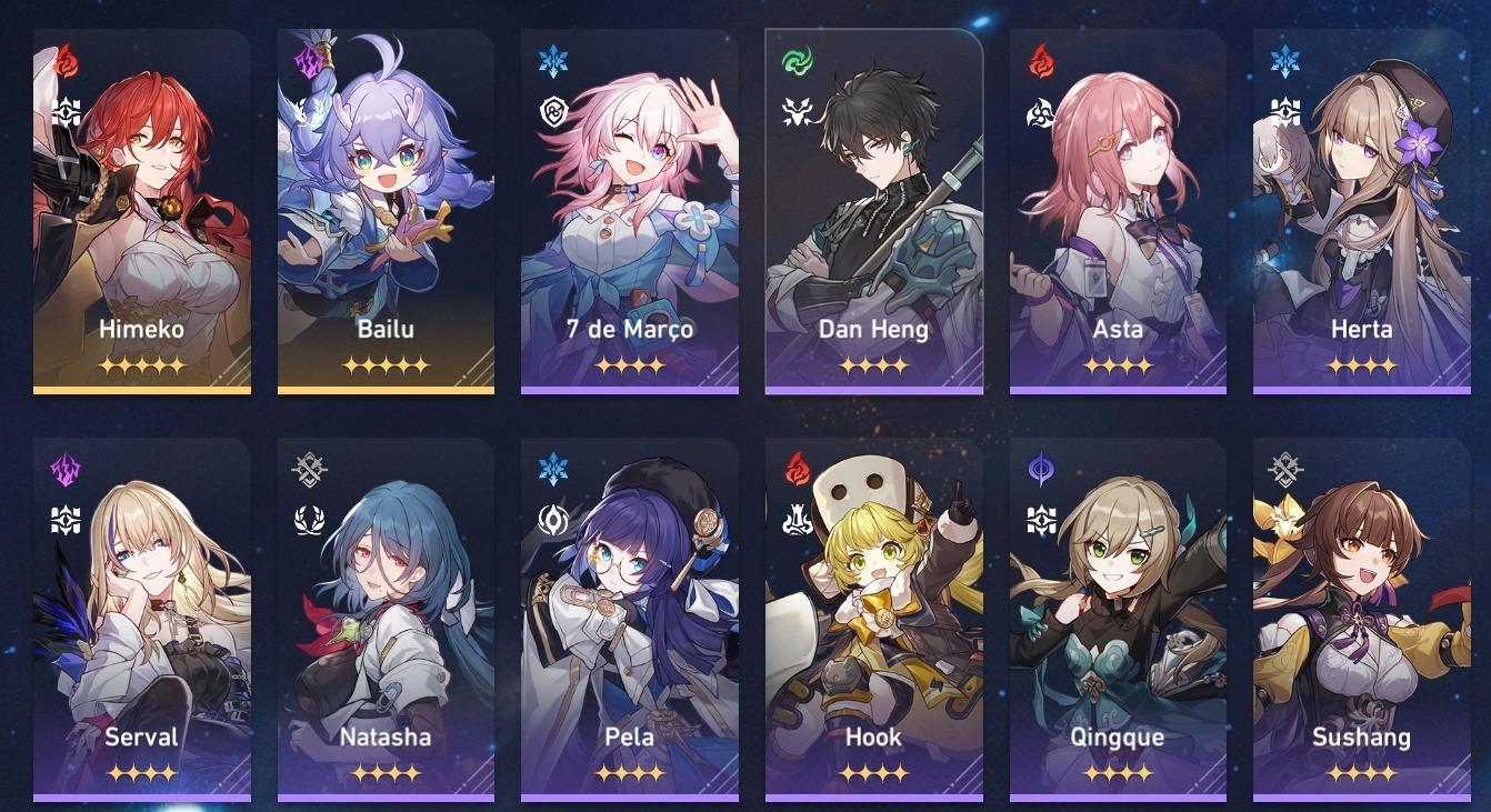 [America] 5* Bailu / 5* Himeko , 4 * main eidolons 4 , hook eido ...