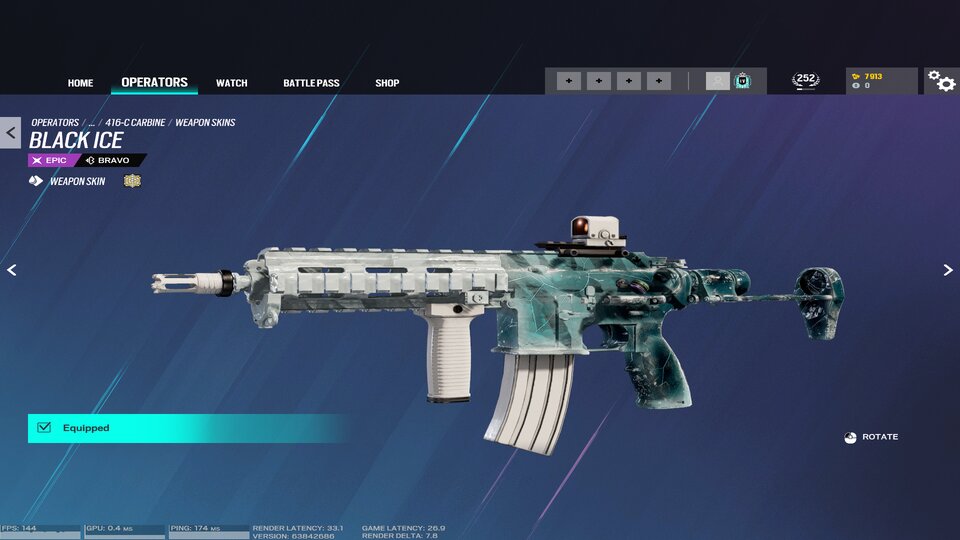 2x Diamond, 8x Black Ice(ash, Yana, Jager.), 9x Legendary Skin 