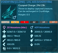[PC PvP Official X1 Cluster] Void Wyvern Breed Pair (Male + Female) 32367 HP 2000 STAM 784 WE  535 DMG (Breed Values)