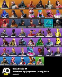 47 Skins Full Access 1300 VBucks DarkSkully AquaMan TheFlash Rogu ...