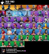 52 Skins FullAccess 1300 Vbucks Sultura Fixer MajorGlory MoonKnig ...