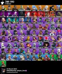 91 Skins Full Access NEW STW 1300 VBucks HarleyQuinn KhabyLame Da ...