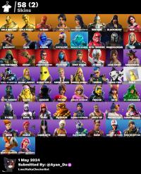 58 Skins GoldBrutus GoldMidas SithTrooper Thor LaraCroft Peely To ...