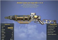 Bloodied Explosive Tuned Sniper Laser Rifle 25% less V.A.T.S. Action Point cost