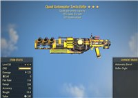  Quad Tesla Rifle 25% faster fire rate 15% faster reload