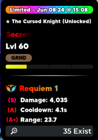 Anime Defenders Igris Cursed Knight Evolved With Requiem S A A+ 