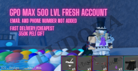 Gpo MAX 500 LVL Fresh Account/ Email And Phone Number Not Added /Borj armor+Cape+Bat swarm+Knight guantlet+Topaht