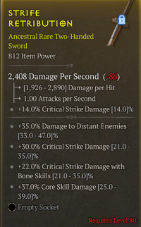 lvl80 PERFECT NECROMANCER 2H SWORD +30% Critical Strike/+22% Crit ...