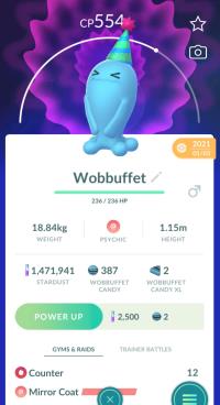 PARTY HAT MALE WOBBUFFET ||| Trade Immediately After Purchase - Event Pokemon