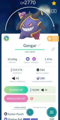 LEVEL 40 HALLOWEEN COSTUME GENGAR + 3 MOVES UNLOCKED ||| Trade Immediately After Purchase - Event Pokemon