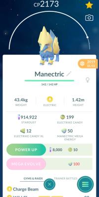 HIGH CP MANECTRIC ||| Electrike Evolution - Pokemon Go Services | ID ...