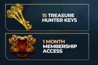 1 Month Runeacape membership with 15 free treasure hunter keys! - Buy 3 get 1 free! June special!