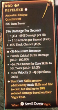 Set Of Quill Volley Eagle Overpower Spiritborn | 800 Item Power ...