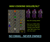 99 Cooking Skiller - Max 99 Cooking Cae - Level 3 Combat - agimonkey - No Email Set