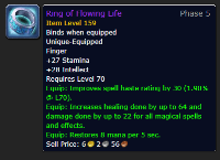 Ring of Flowing Life. TBC classic All server delivery!