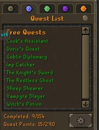 25's combat 188 total level 9 quests 15 quest points