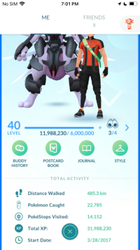 LEVEL 40 VALOR XP CAN UP 41 (FROM 2017)  A LOT OF LEGENDARY, A LOT OF IV 100  & HIGH CP.