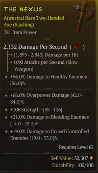 Ancestral Weapon at lvl 60 Item = 2000 DPS = Power Leveling like ...