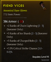 FIEND VICESAncestral Rare Gloves772 Item Power | ID 195250582 ...