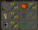 TheDang | No email set | Max main | 99 attack,99 str, 99 def, 99HP | 100% hand trained | Staking | dc43
