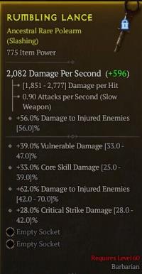 LVL 60 Barbarian polearm/Vulnerable Damage/critical strike damage ...