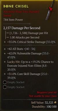 LVL 60 Two-Handed Sword/42 %Vulnerable Damage/42 All Stats/31 %Co ...